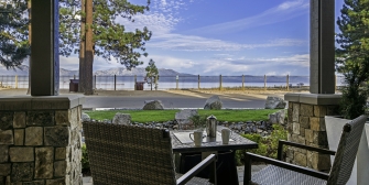 Morning coffee on the patio with mountain views