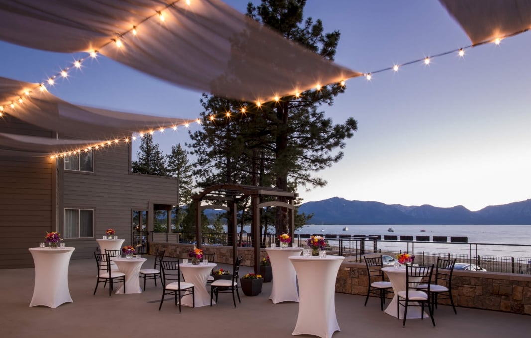 Grand Rooftop Terrace Set Up for an Events in the Evening