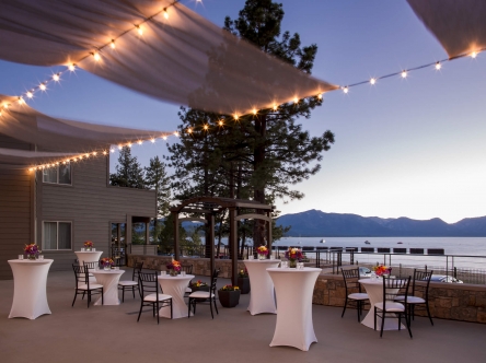 Grand Rooftop Terrace Set Up for an Events in the Evening