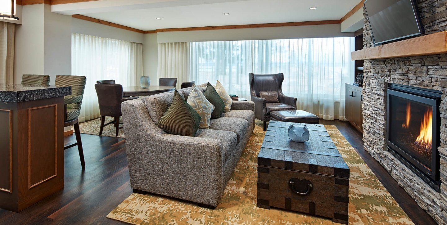 The Lakefront 1 Bedroom Living Room at The Landing Lake Tahoe