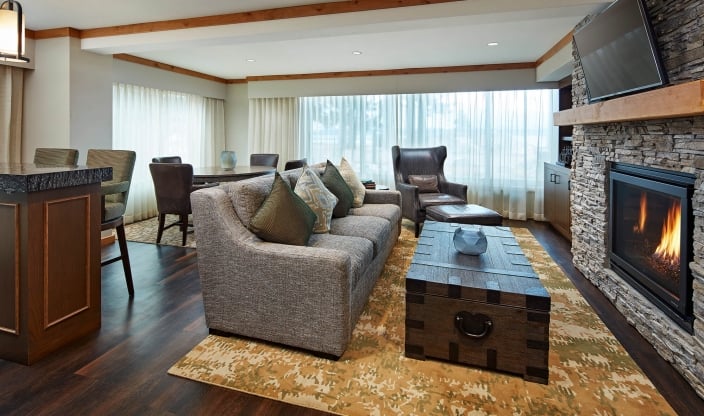 The Lakefront 1 Bedroom Living Room at The Landing Lake Tahoe