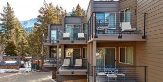 The exterior patios of The Landing Lake Tahoe's Premium Rooms