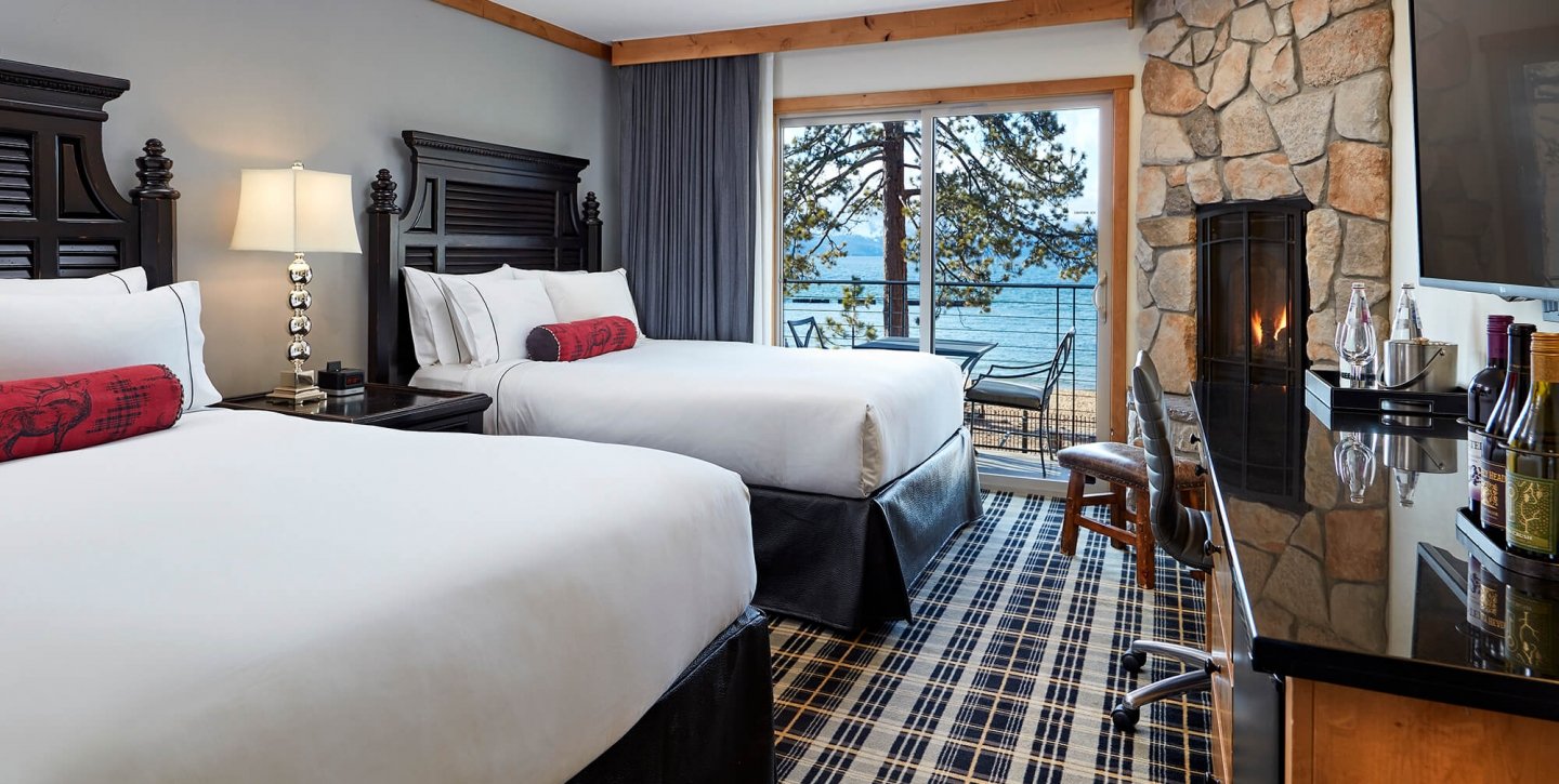 The Two Queen Superior Lake Bedroom from The Landing Lake Tahoe
