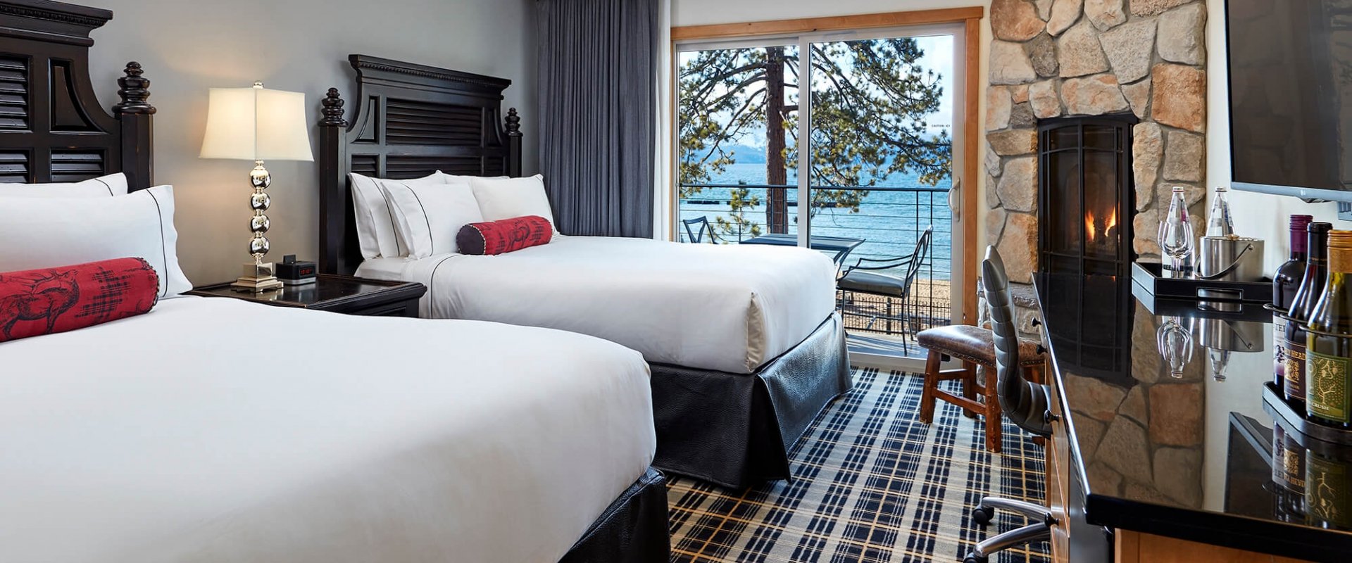 The Two Queen Superior Lake Bedroom from The Landing Lake Tahoe
