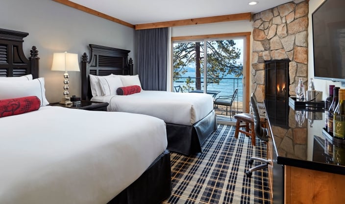 The Two Queen Superior Lake Bedroom from The Landing Lake Tahoe