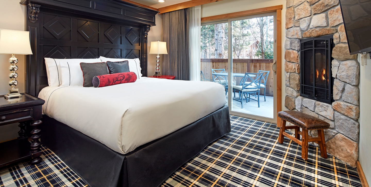 A bedroom from the three bedroom suite of The Landing Lake Tahoe