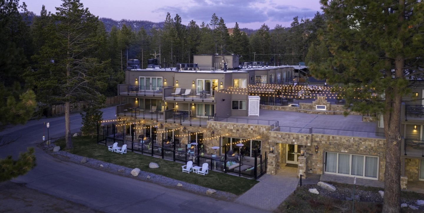 A wide shot of the Lading Resort and Spa building