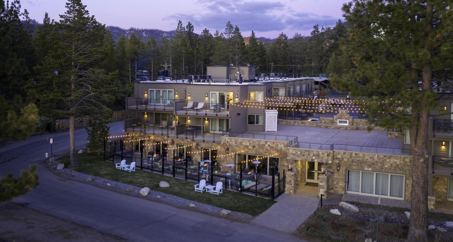 A wide shot of the Lading Resort and Spa building
