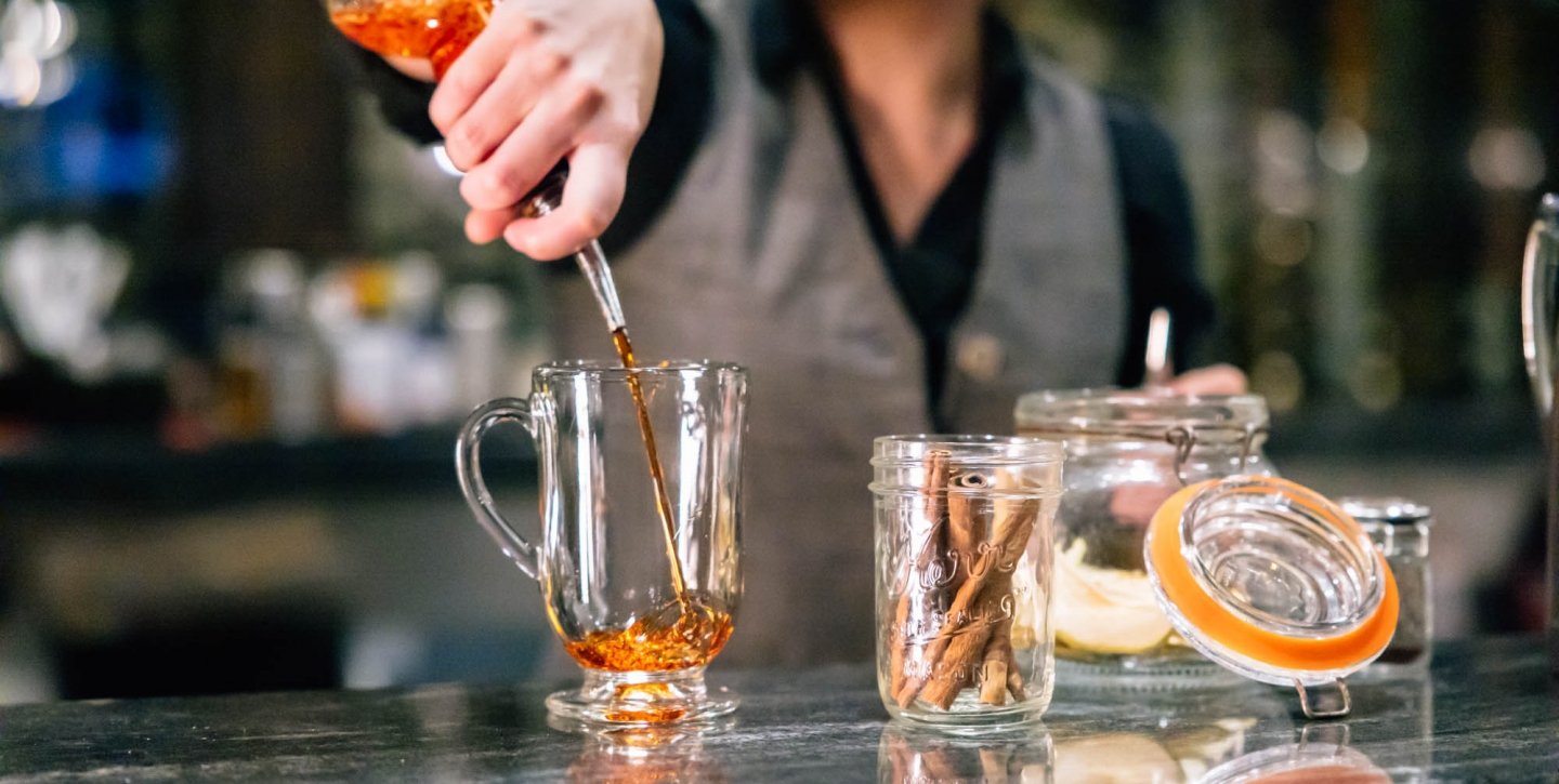 Liquor being poured into a glass