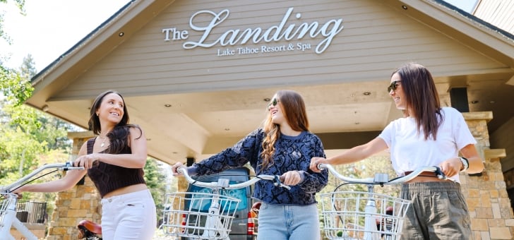 Guests on bike ride outside of The Landing Tahoe