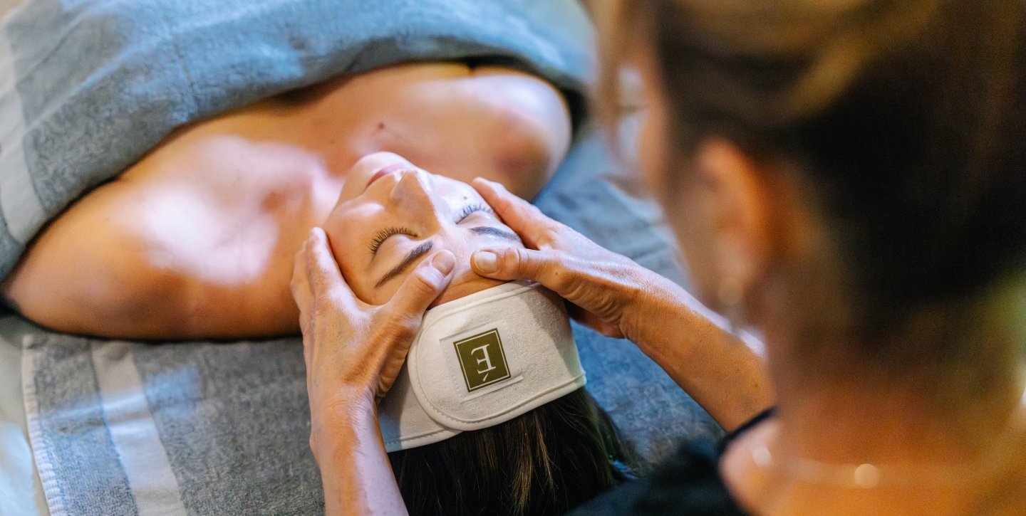 Guest receiving facial at the spa