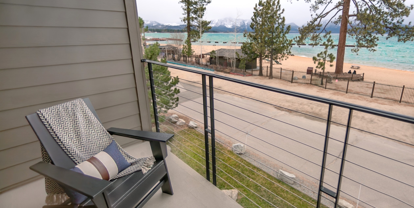 Superior King Bed at The Landing Lake Tahoe Balcony View