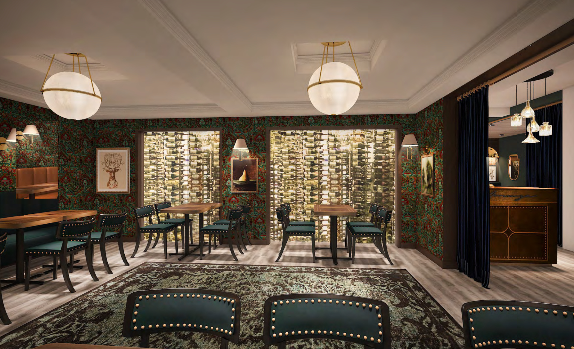 Lakeside Dining Wine Wall